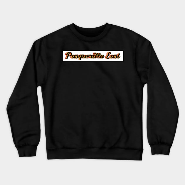 Pasquerilla East Notre Dame Sticker Crewneck Sweatshirt by vickykuprewicz